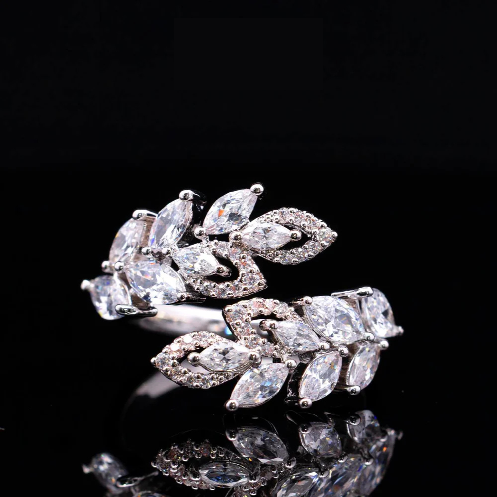 Durre Safe Luxury Bridal White Full Set In High Quality Zircon Stone Rhodium Plated