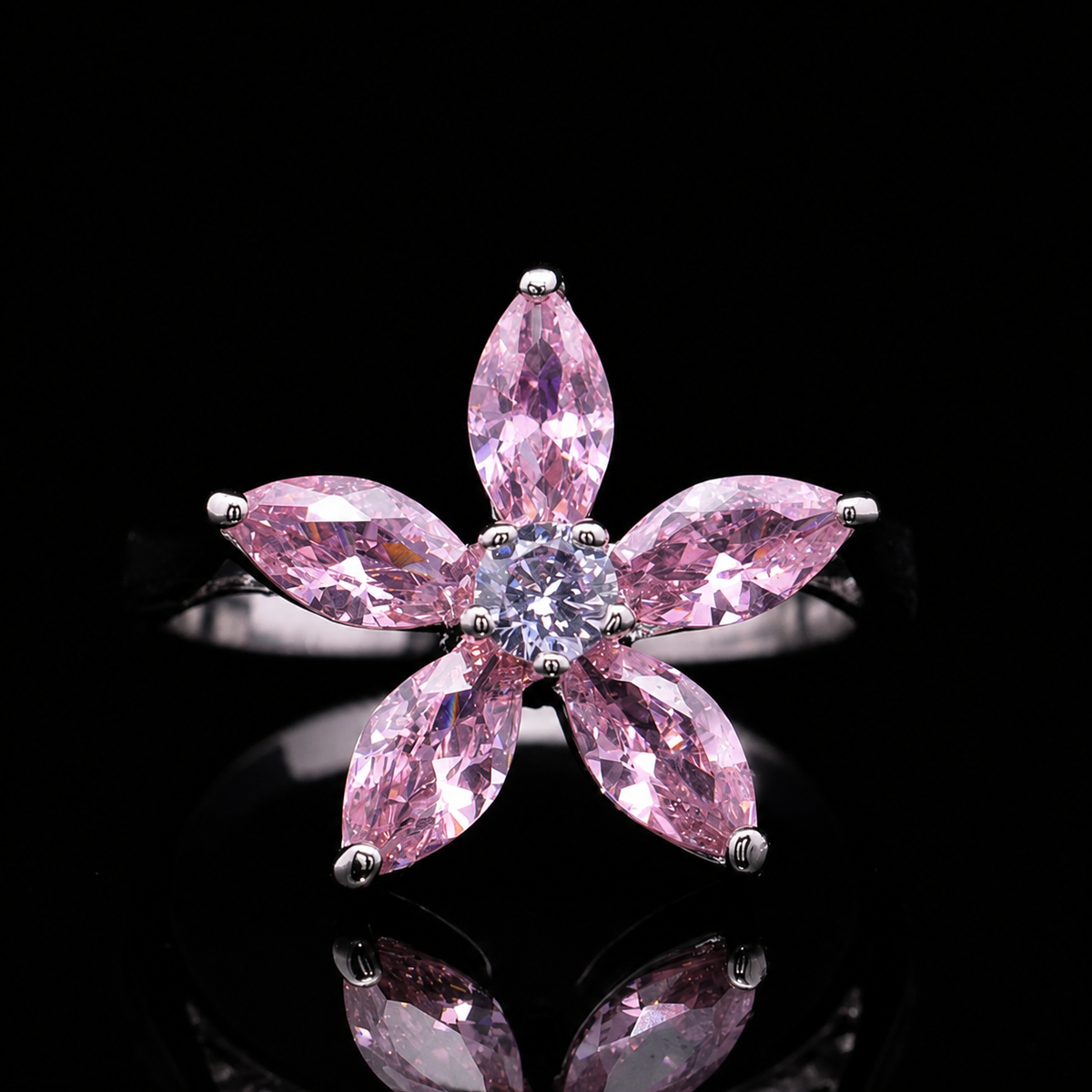 Durre Yusra Pink & Purple Bridal Jewelry Set with Premium Simulated Diamonds