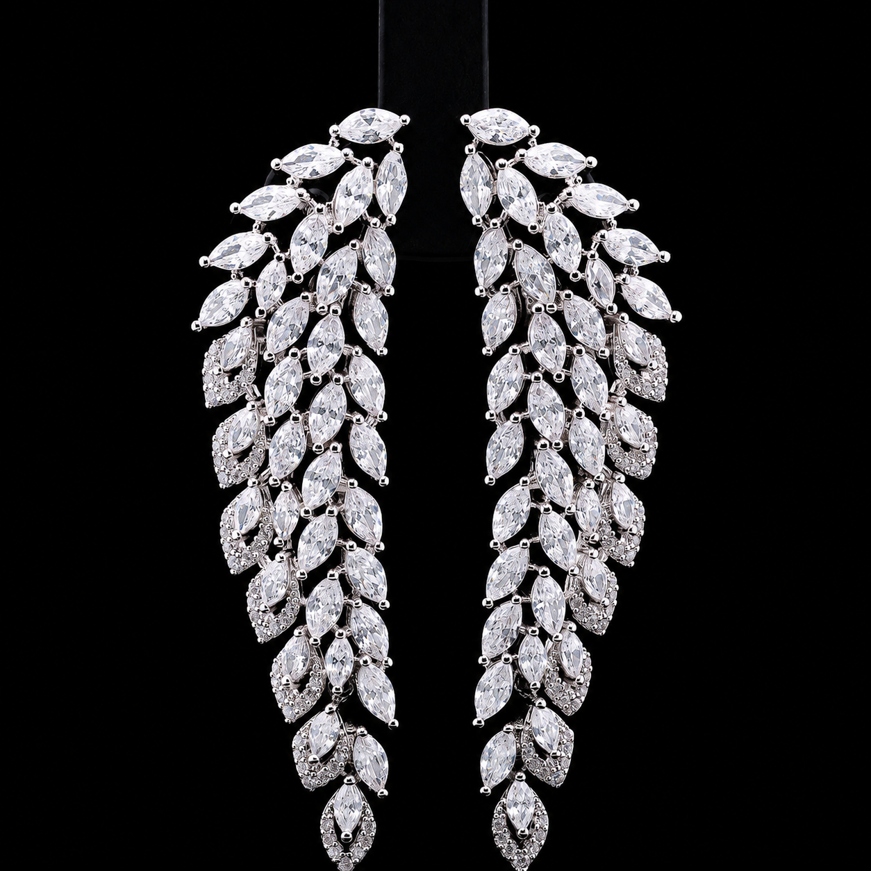 Durre Safe Luxury Bridal White Full Set In High Quality Zircon Stone Rhodium Plated
