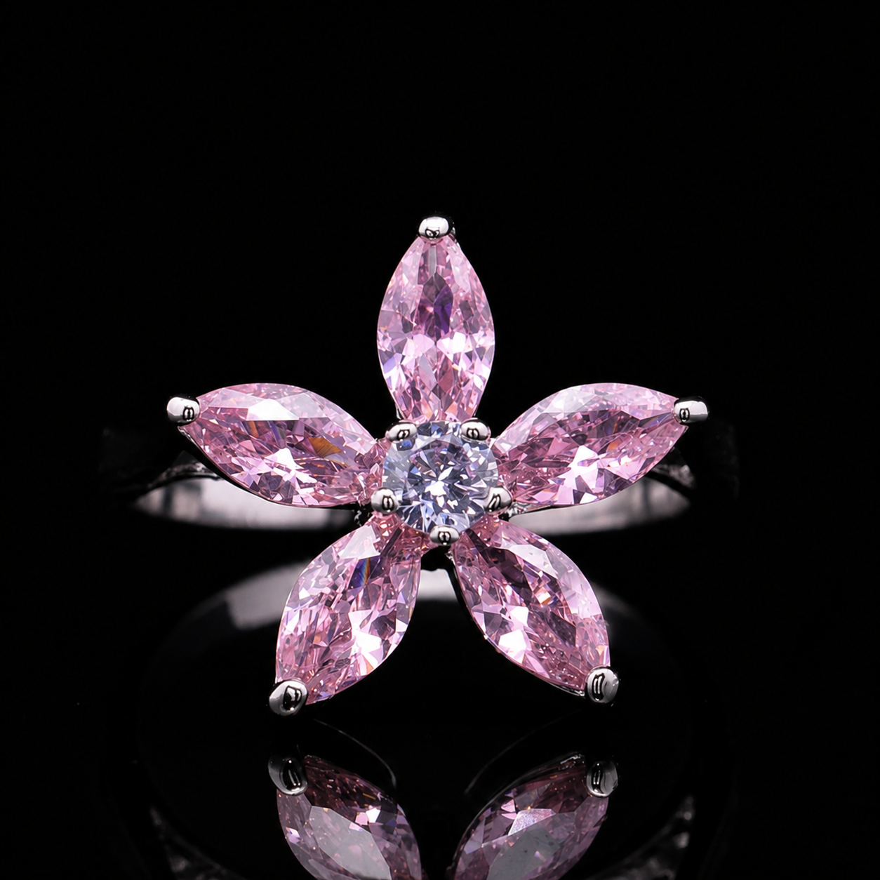 Durre Yusra Pink & Purple Bridal Jewelry Set with Premium Simulated Diamonds